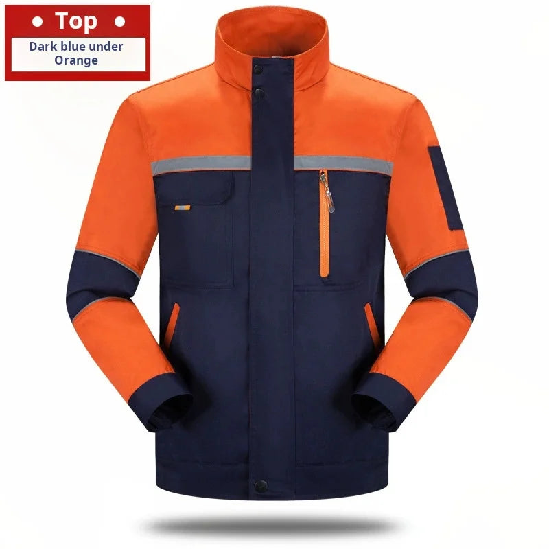 High-visibility reflective safety top workwear, unisex, suitable for welding and auto repair work, safety labor protection cloth