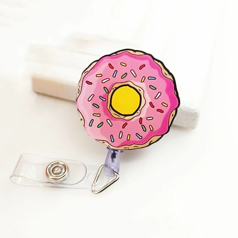 1pc Retractable Nurse Badge Reel Clip Students ID Card Badge Holder Accessories Cute Id Badge Reel School Supplies