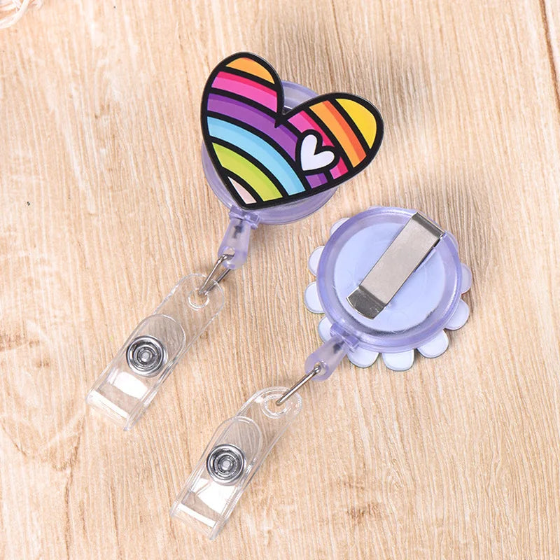 1pc Retractable Nurse Badge Reel Clip Students ID Card Badge Holder Accessories Cute Id Badge Reel School Supplies