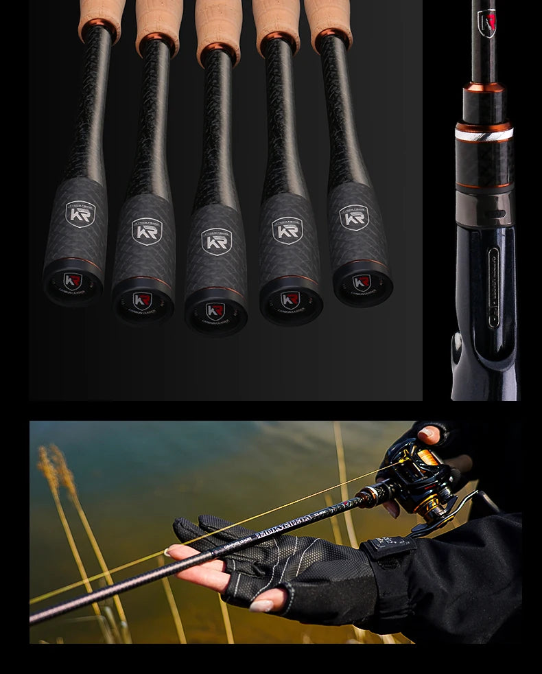 Kyorim TRUNCHEON BASS ROD TORAYCAR CARBON Fiber FUJI SIC GUIDE FuJi REEL SEAT FISHING Rods,2 Sections 682/702 Spinning/Casting