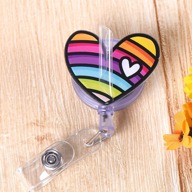 1pc Retractable Nurse Badge Reel Clip Students ID Card Badge Holder Accessories Cute Id Badge Reel School Supplies