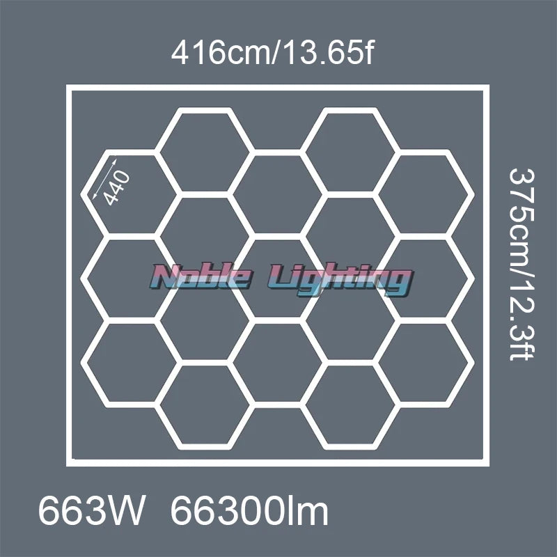 Customized Barbershop Hair Salon Hexagon Led Lights Garage Lamp Honeycomb Led Light for Showroom Ceiling Light Hexagon Light