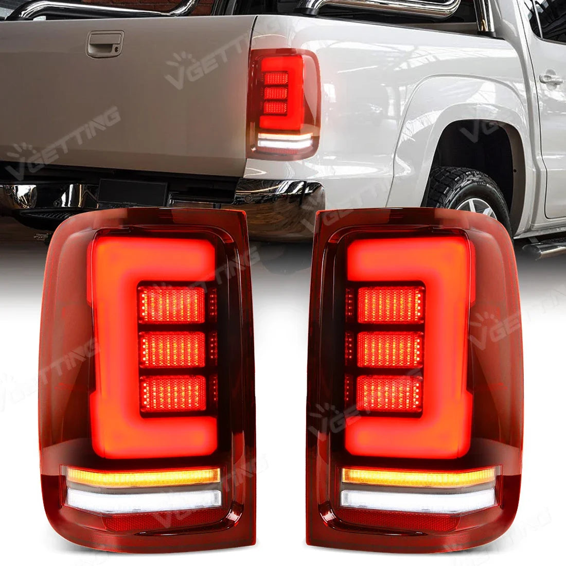 For VW Volkswagen Amarok V6 2008 - 2022 Tail Lamps Turn Signal Rear Brake Reverse Running Light Taillights Car Accessories 12V