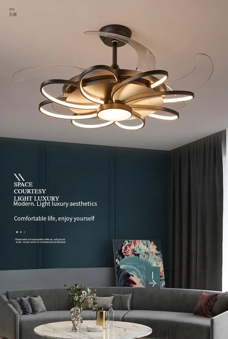 Nordic bedroom decor led lights for room Ceiling fan light lamp restaurant dining room Ceiling fans with lights remote control