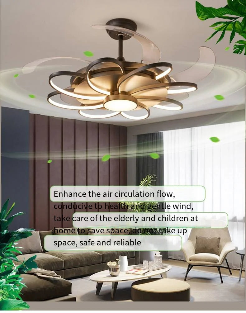 Nordic bedroom decor led lights for room Ceiling fan light lamp restaurant dining room Ceiling fans with lights remote control