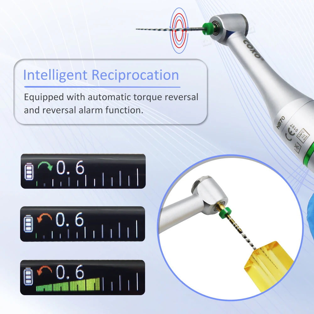 Dental Wireless Endo Motor 16:1 Head 360°Adjustable Handpiece for Root Canal Treat T-Mode COXO C-SMART NOVA Endodontic Motor