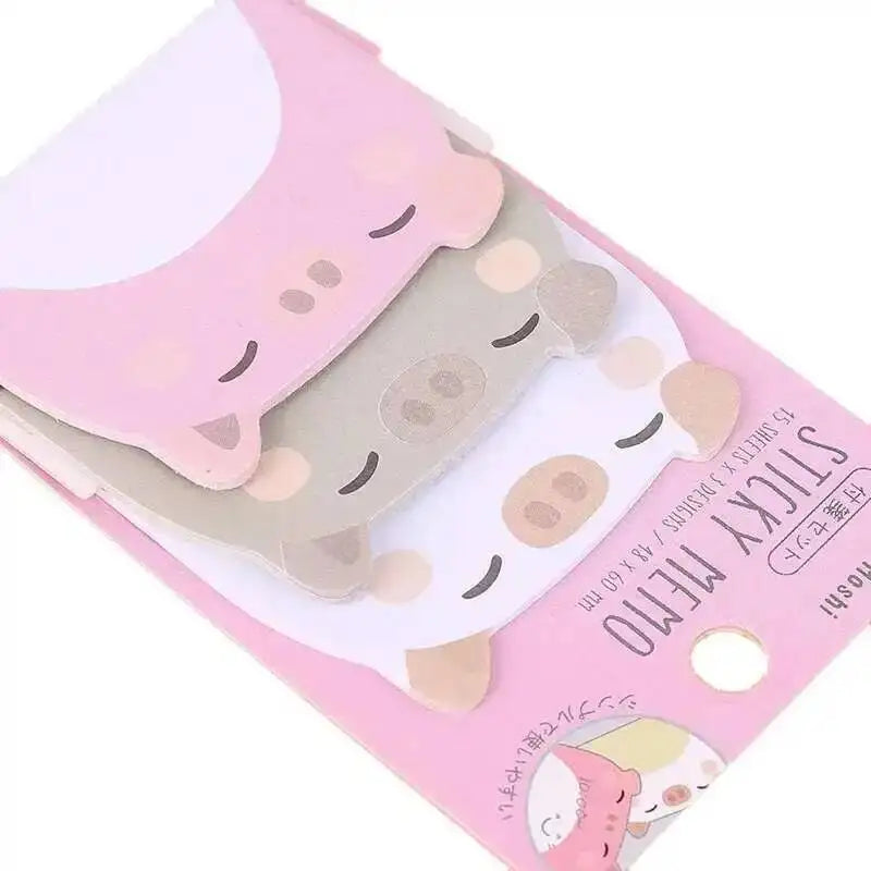 1 Piece Lytwtw's Adhesive Kawaii Animals Pig Sticky Notes Notepad Memo Pad Office School Supplies Stationery Sticker