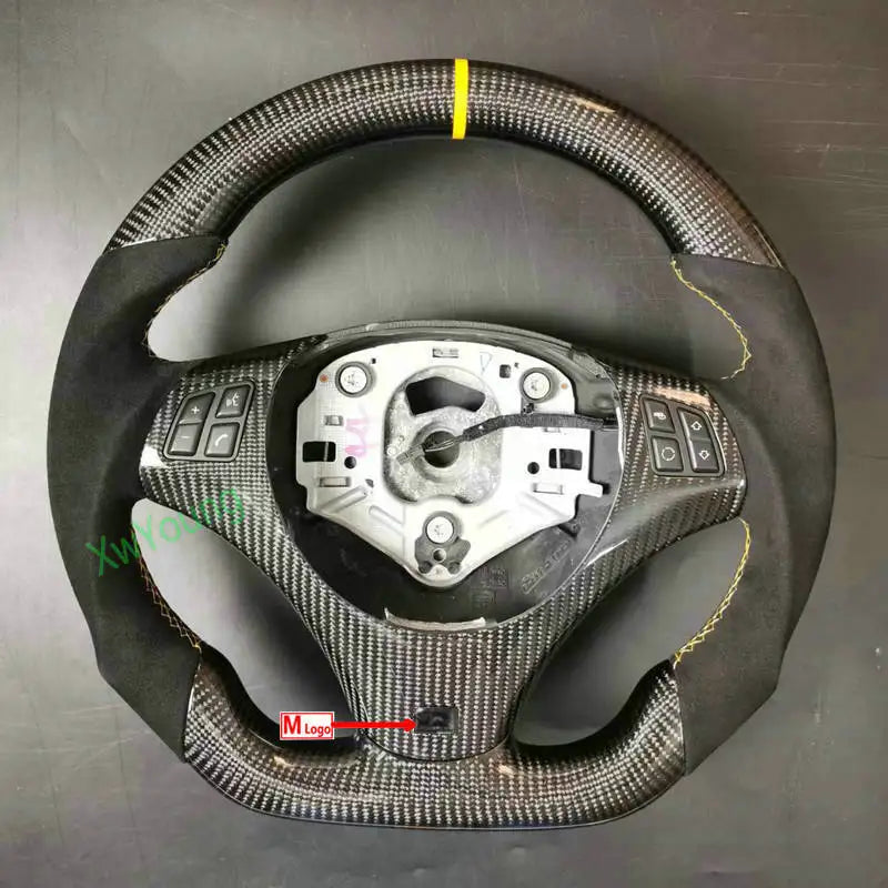For BMW 3 Series E82 E84 E87 X1 E90 320d E92 E93 320i(No Paddle Shifters) 100% Real Carbon Fiber Car Steering Wheel