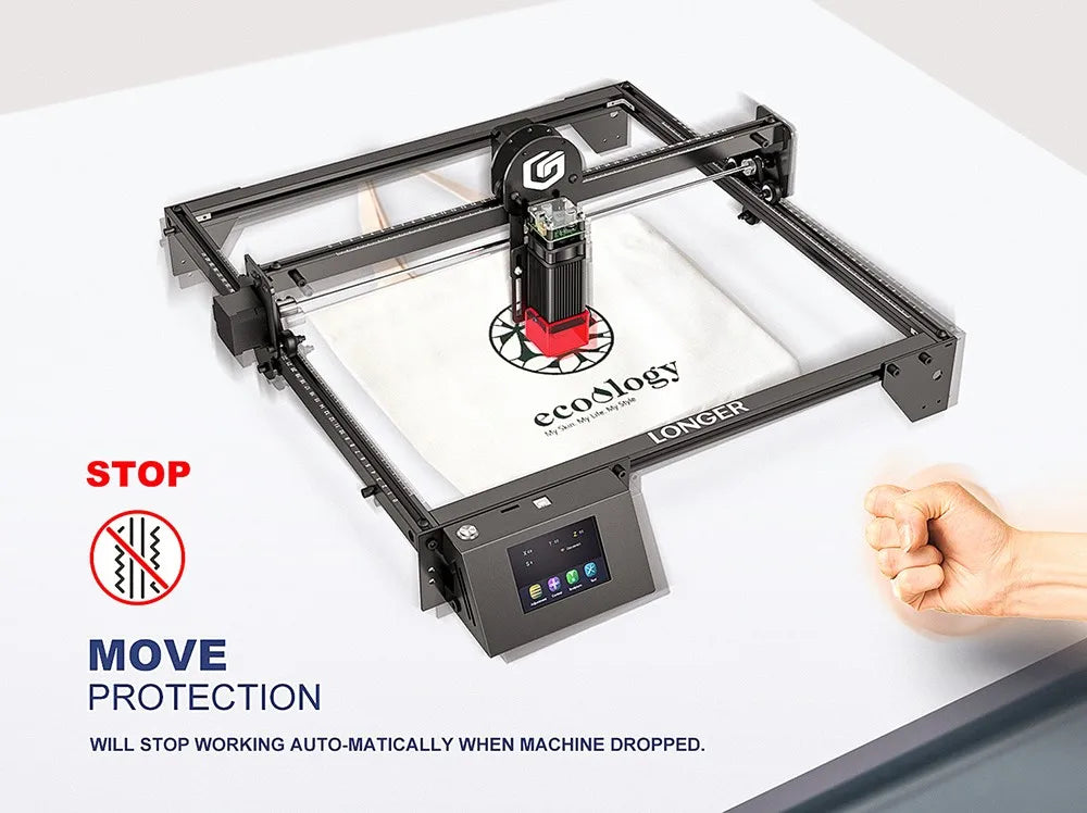 LONGER RAY5 10W Laser Engraver, 0.06x0.06mm Laser Spot, Touch Screen, Offline Carving, 32-Bit Chipset, Working Area 400x400mm