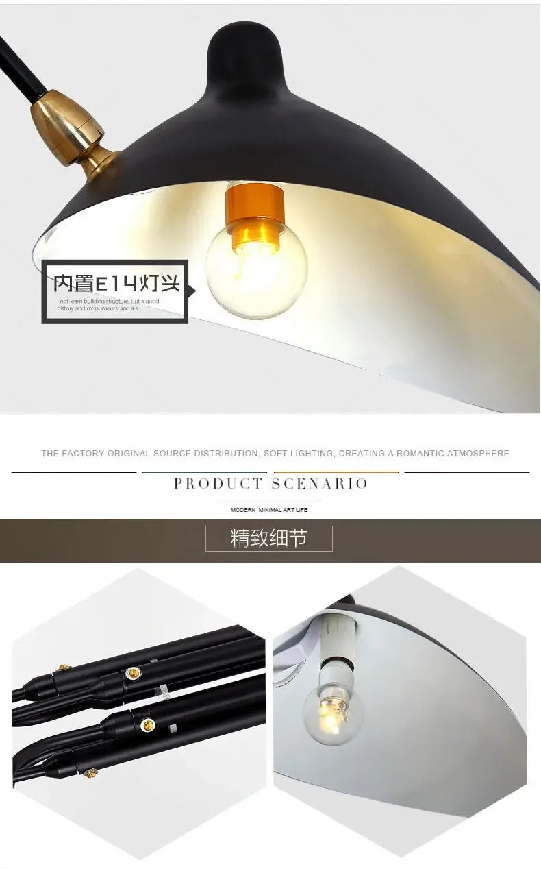 Modern DaWn Spider Serge Mouille Ceiling Lights for Living Room Bedroom Lamp Hanging Luminaire Home Lighting Fixtures Art Deco