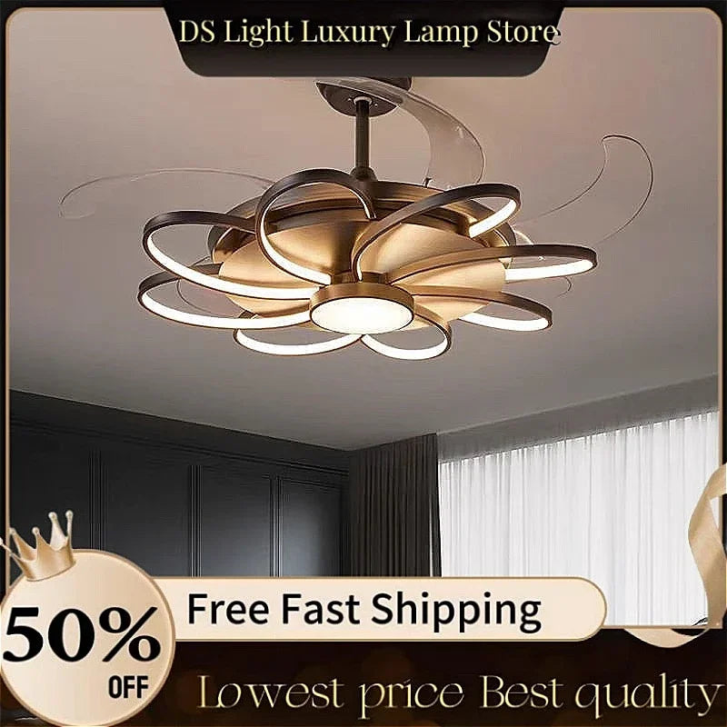 Nordic bedroom decor led lights for room Ceiling fan light lamp restaurant dining room Ceiling fans with lights remote control
