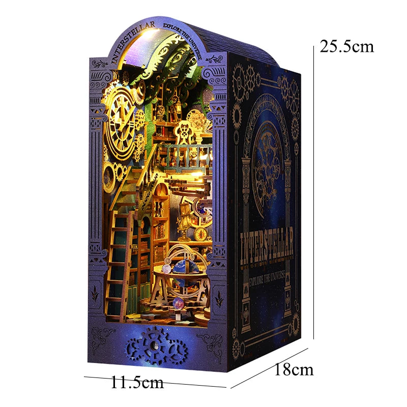 DIY Book Nook Kit Wooden Mini Doll House 3D Puzzle Model Bookshelf Bookends Making Room Toys Home Bedroom Decorations Gifts