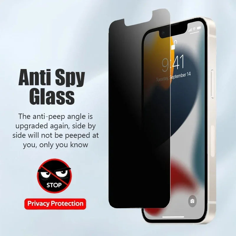 3Pcs Privacy Screen Protector For iPhone 16 15 14 13 12 Pro Max Mini 7 8 Plus Anti-spy Protective Glass For iPhone 16 XXR XS Max