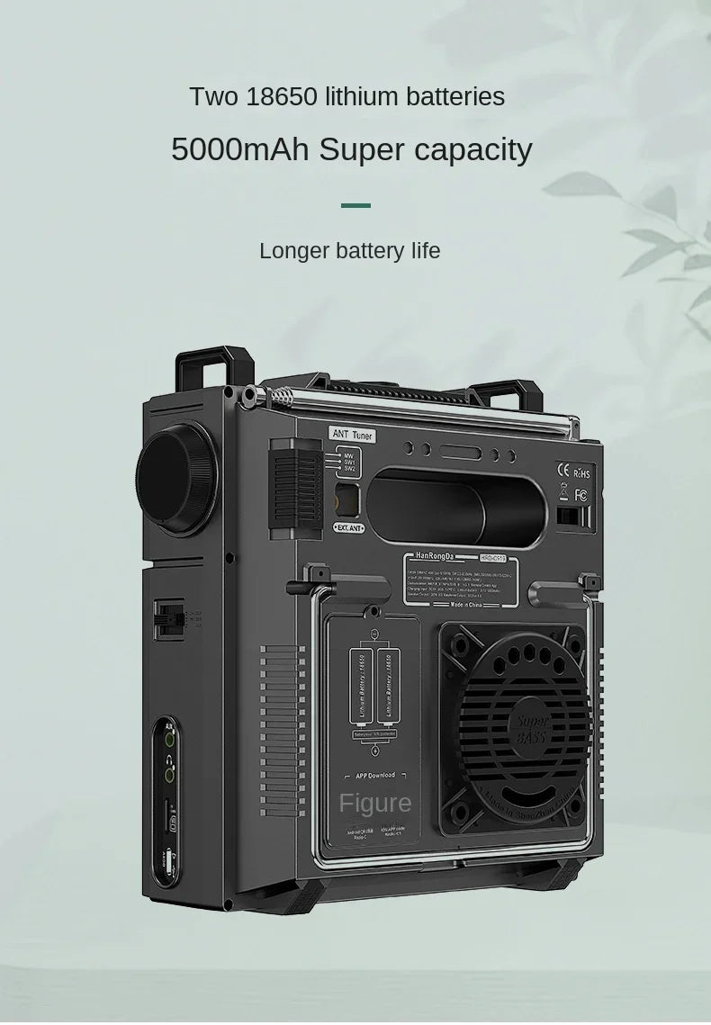 Original HRD-C919 AIR FM MW SW Shortwave VHF UHF WB Multi-band Radio Portable Aviation Band Radio Receiver 5000ma Battery