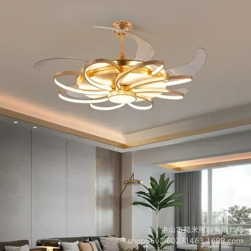 Nordic bedroom decor led lights for room Ceiling fan light lamp restaurant dining room Ceiling fans with lights remote control