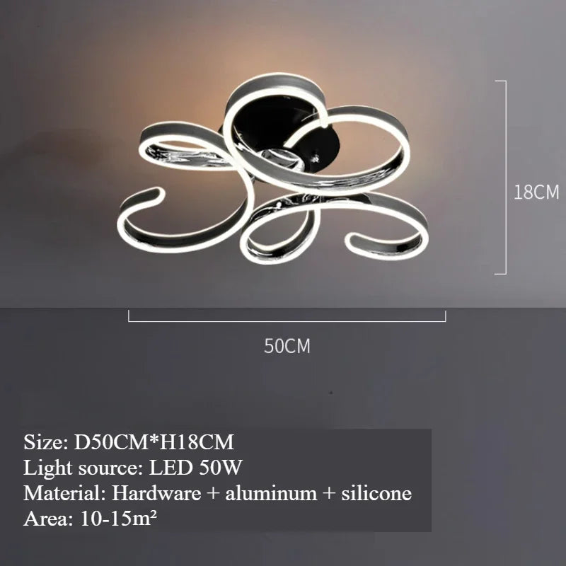 2025 New petal living room ceiling light modern simple luxury main lamp simple art design room bedroom light