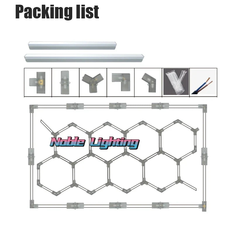 Customized Barbershop Hair Salon Hexagon Led Lights Garage Lamp Honeycomb Led Light for Showroom Ceiling Light Hexagon Light