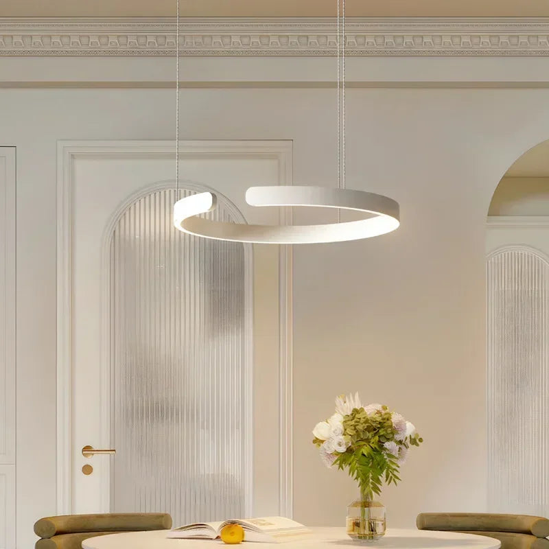 Modern Salon Design Ring Ceiling Chandelier Eye Protecting LED Lamp Bedroom Dining Room Study Pendant Lighting Fixture