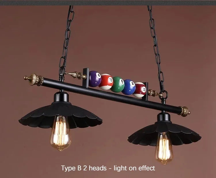 Restaurant Bar Counter Clothing Store Hot Pot Room Decoration Creative Personality Nostalgic Industrial Retro Billiard Pendant
