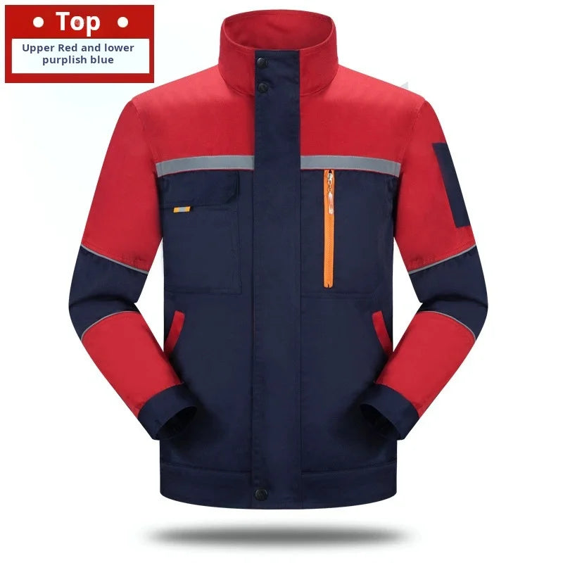 High-visibility reflective safety top workwear, unisex, suitable for welding and auto repair work, safety labor protection cloth