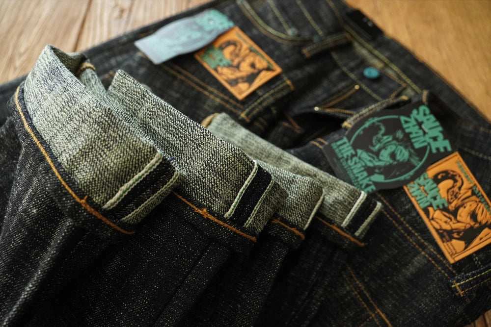 Sauce Zhan Mens Jeans Sanforized Selvedge Denim Jeans Limited EditionDouble-sided Dyeing 66 Fit 20 Oz