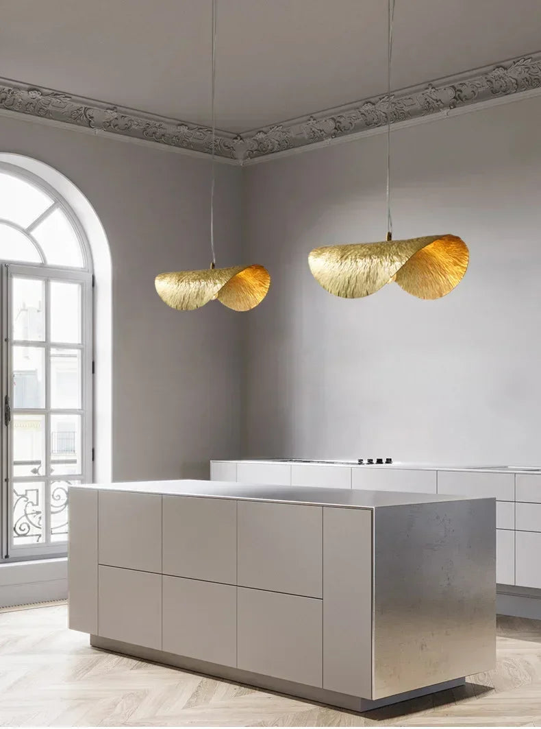 New Chinese Lotus Leaf Chandelier Zen Tea Table Hot Pot Kitchen Retro Creative Light Luxury Staircase Bar Decorative Lighting