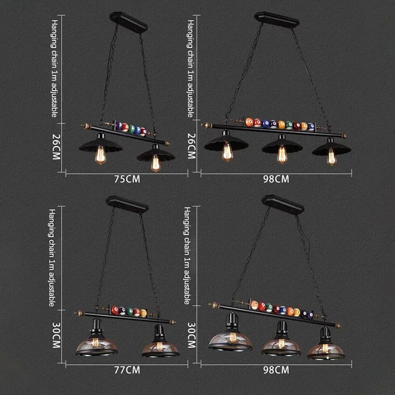 Restaurant Bar Counter Clothing Store Hot Pot Room Decoration Creative Personality Nostalgic Industrial Retro Billiard Pendant