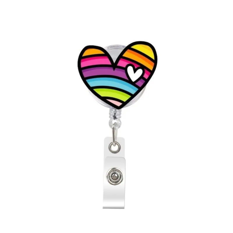 1pc Retractable Nurse Badge Reel Clip Students ID Card Badge Holder Accessories Cute Id Badge Reel School Supplies