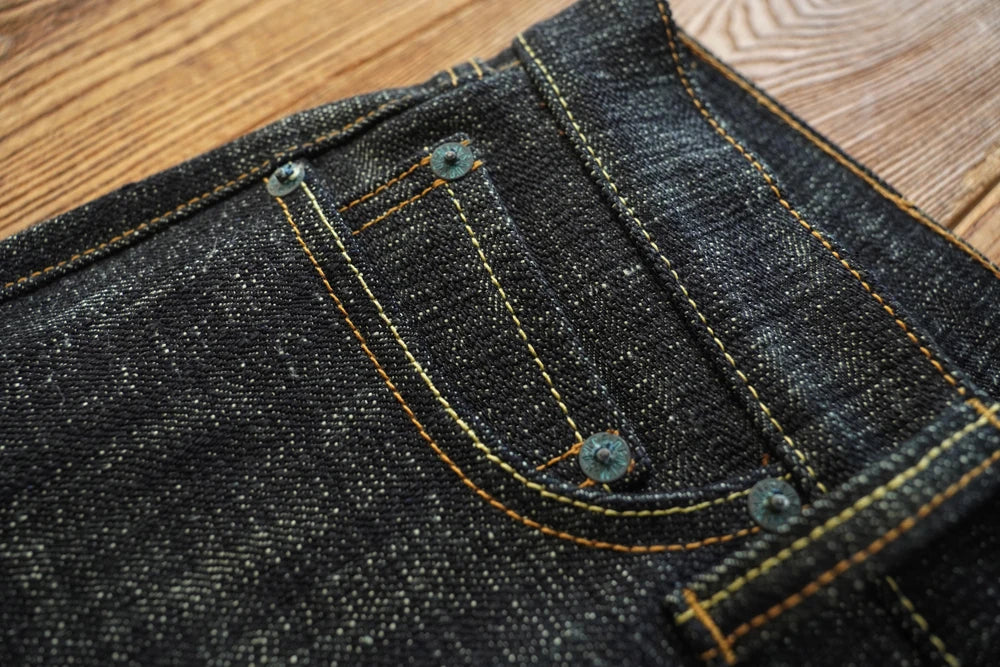 Sauce Zhan Mens Jeans Sanforized Selvedge Denim Jeans Limited EditionDouble-sided Dyeing 66 Fit 20 Oz