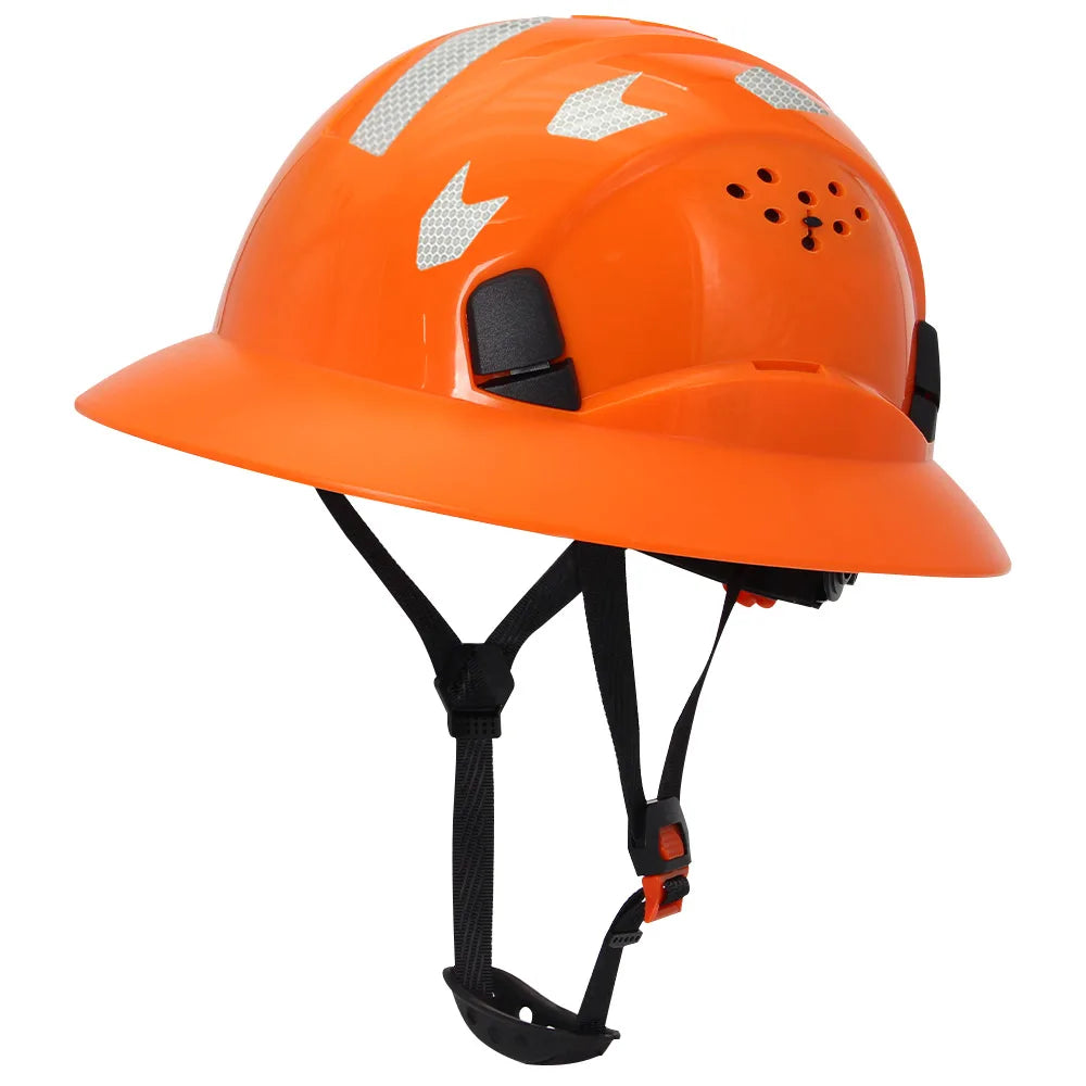 Full Brim Safety Helmet Lightweight Sunshade Breathable Work Protective Rescue Cap CE ANSI Construction Hard Hat Head Protection