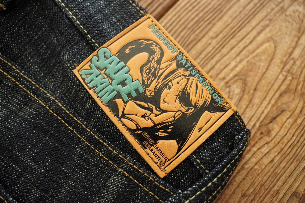 Sauce Zhan Mens Jeans Sanforized Selvedge Denim Jeans Limited EditionDouble-sided Dyeing 66 Fit 20 Oz