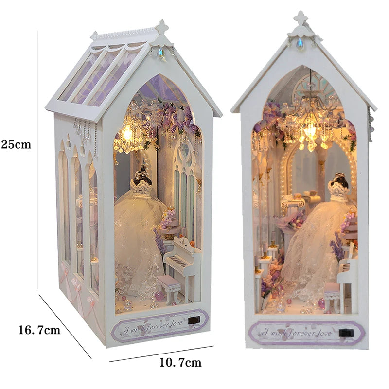 DIY Book Nook Kit Wooden Mini Doll House 3D Puzzle Model Bookshelf Bookends Making Room Toys Home Bedroom Decorations Gifts