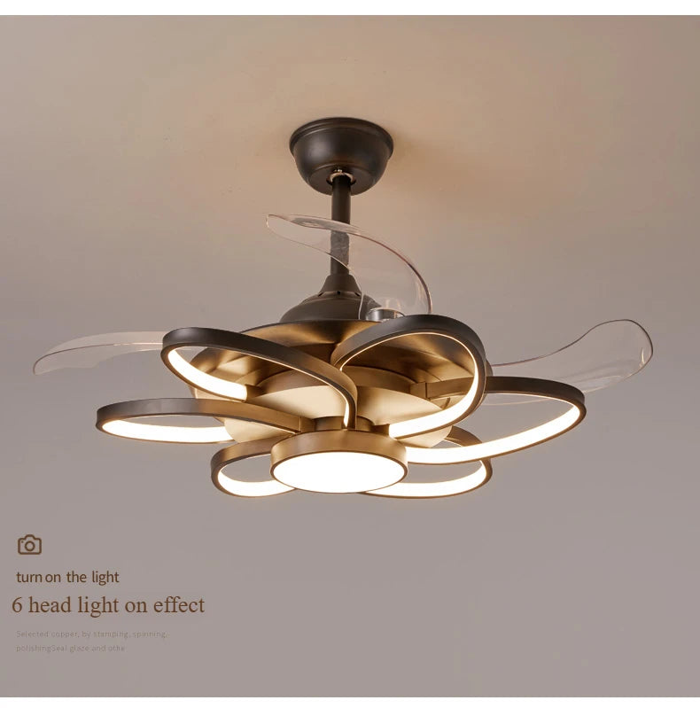 Nordic bedroom decor led lights for room Ceiling fan light lamp restaurant dining room Ceiling fans with lights remote control