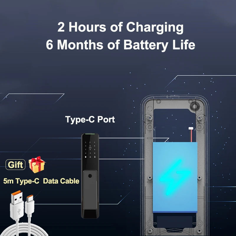 NEW RAYKUBE KX2 TT Lock Bluetooth Full-automatic Electronic Smart Door Lock With Biometric Fingerprint APP NFC Key Unlock