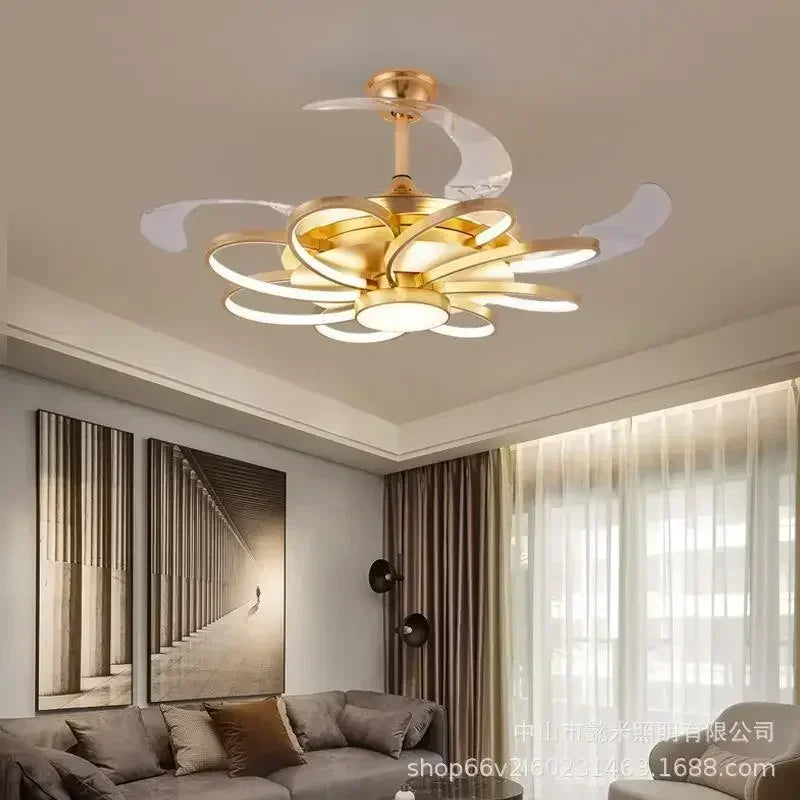Nordic bedroom decor led lights for room Ceiling fan light lamp restaurant dining room Ceiling fans with lights remote control