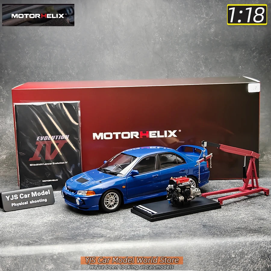 MOTORHELIX MH 1:18 New Mitsubishi Lancer Evolution IV Generation 4 alloy car model sports car static decoration collection