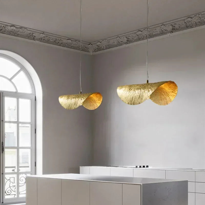 New Chinese Lotus Leaf Chandelier Zen Tea Table Hot Pot Kitchen Retro Creative Light Luxury Staircase Bar Decorative Lighting