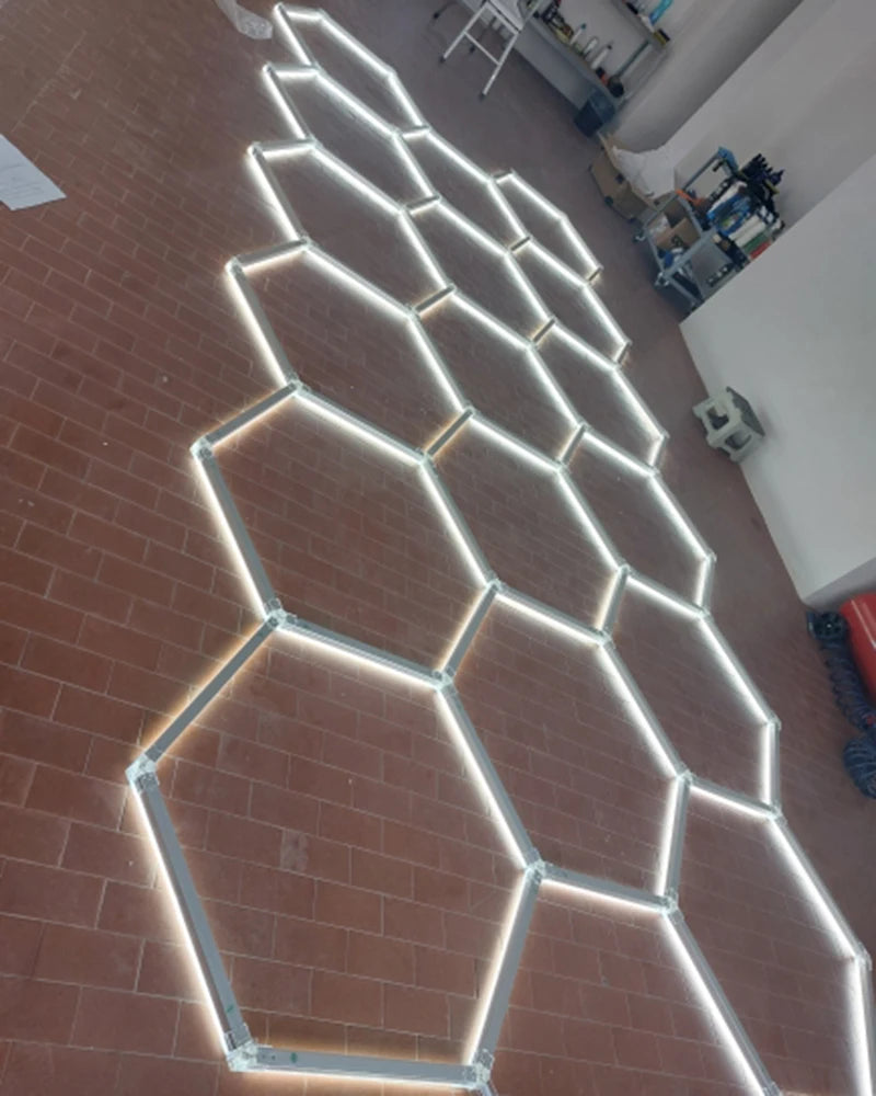 Customized Barbershop Hair Salon Hexagon Led Lights Garage Lamp Honeycomb Led Light for Showroom Ceiling Light Hexagon Light