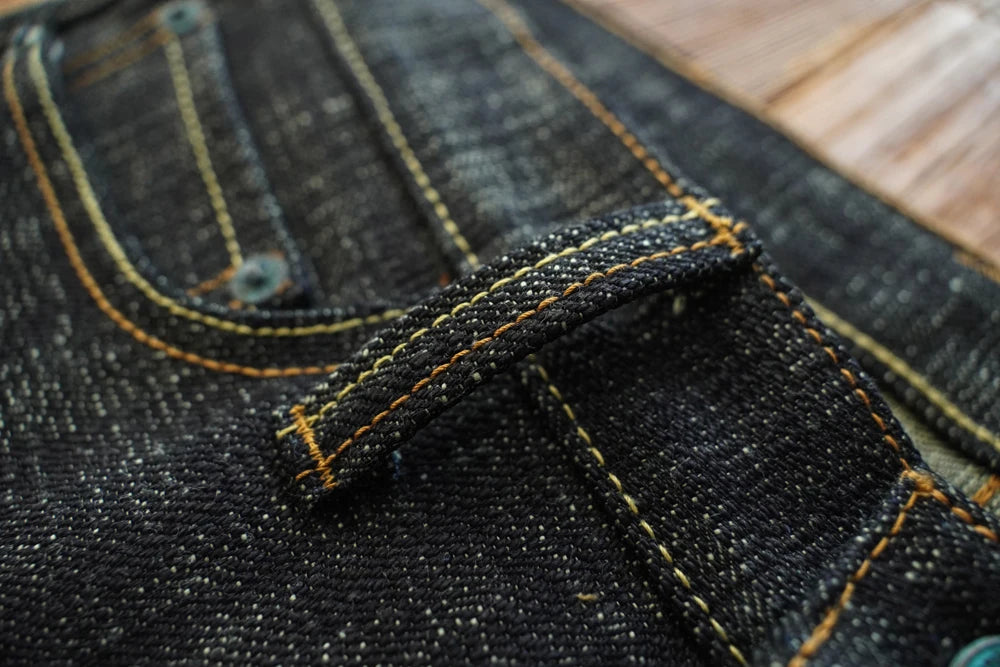 Sauce Zhan Mens Jeans Sanforized Selvedge Denim Jeans Limited EditionDouble-sided Dyeing 66 Fit 20 Oz