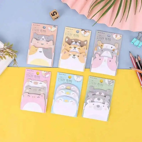 1 Piece Lytwtw's Adhesive Kawaii Animals Pig Sticky Notes Notepad Memo Pad Office School Supplies Stationery Sticker