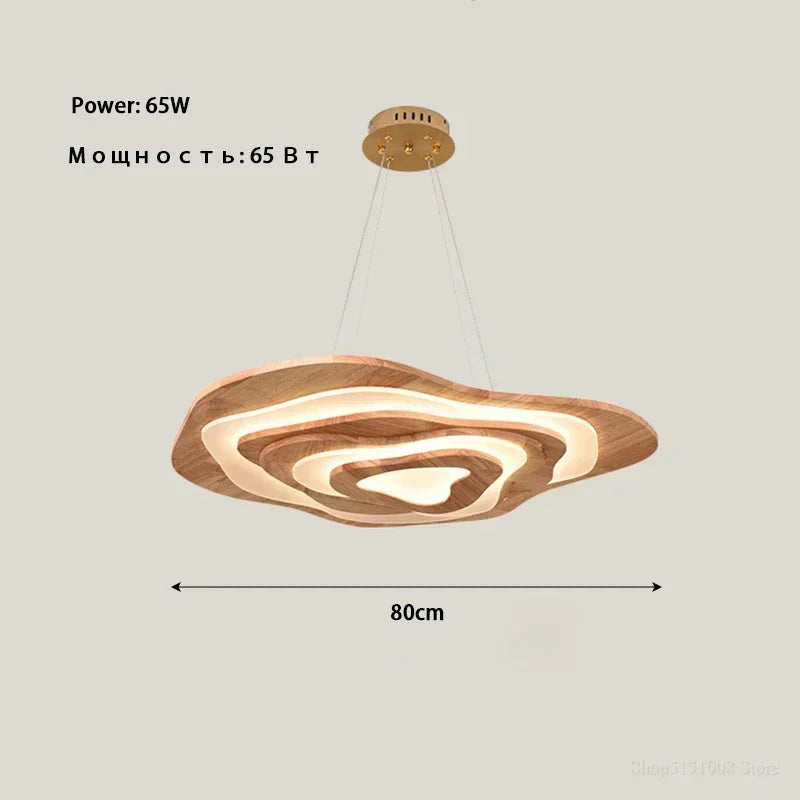 Chinese Zen lustre Wood Ceiling Lamp Creative Cloud Acrylic led lights Hotel Restaurant Tearoom Lounge Bedroom Balcony Lighting