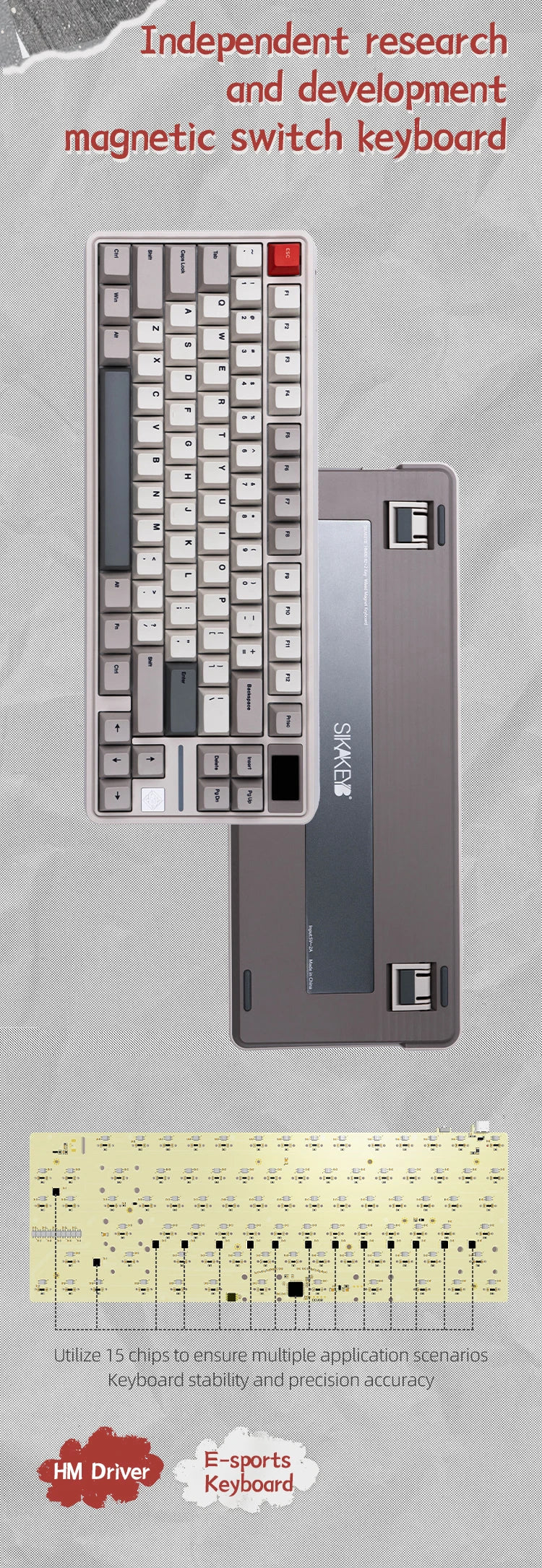 SIKAKEYB Castle HM80 82 Keys New Arrival E-Sports Magnetic Keyboard Gateron Magnetic Jade Pro Switch Gasket Hall Effect Keyboard