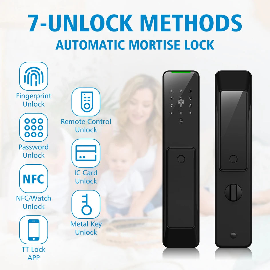 NEW RAYKUBE KX2 TT Lock Bluetooth Full-automatic Electronic Smart Door Lock With Biometric Fingerprint APP NFC Key Unlock