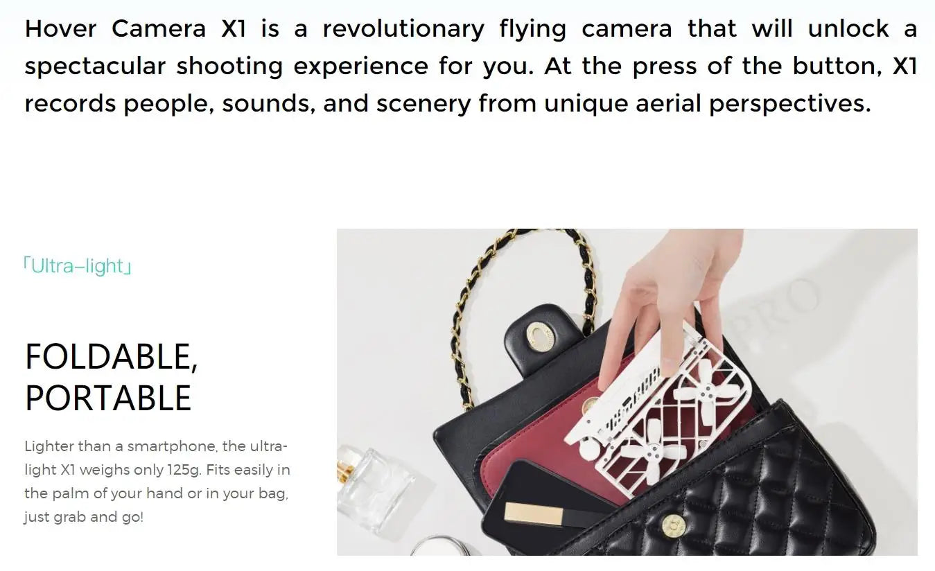 HoverAir X1 Flying Drone Camera 125g Ultra-Light Foldable Portable Unlock Advanced Shots Dronie View For Outdoor Hover Air X1