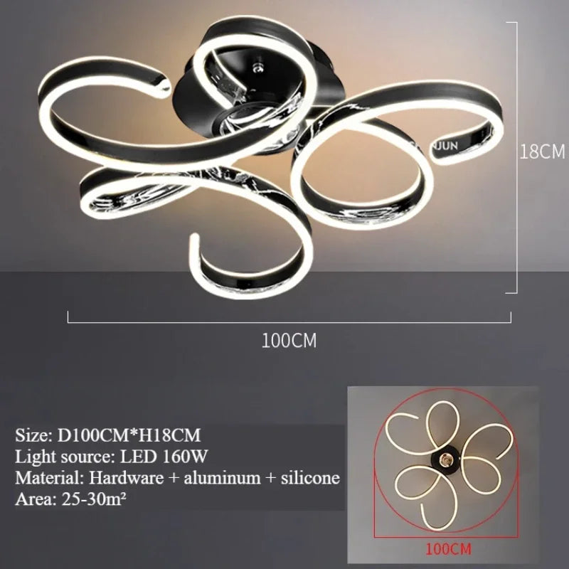 2025 New petal living room ceiling light modern simple luxury main lamp simple art design room bedroom light