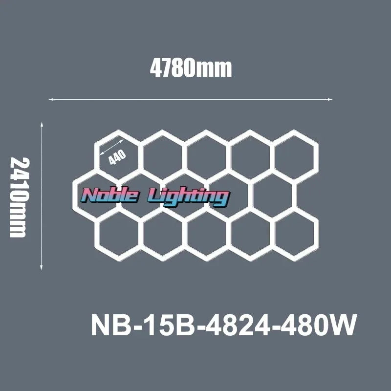 Customized Barbershop Hair Salon Hexagon Led Lights Garage Lamp Honeycomb Led Light for Showroom Ceiling Light Hexagon Light