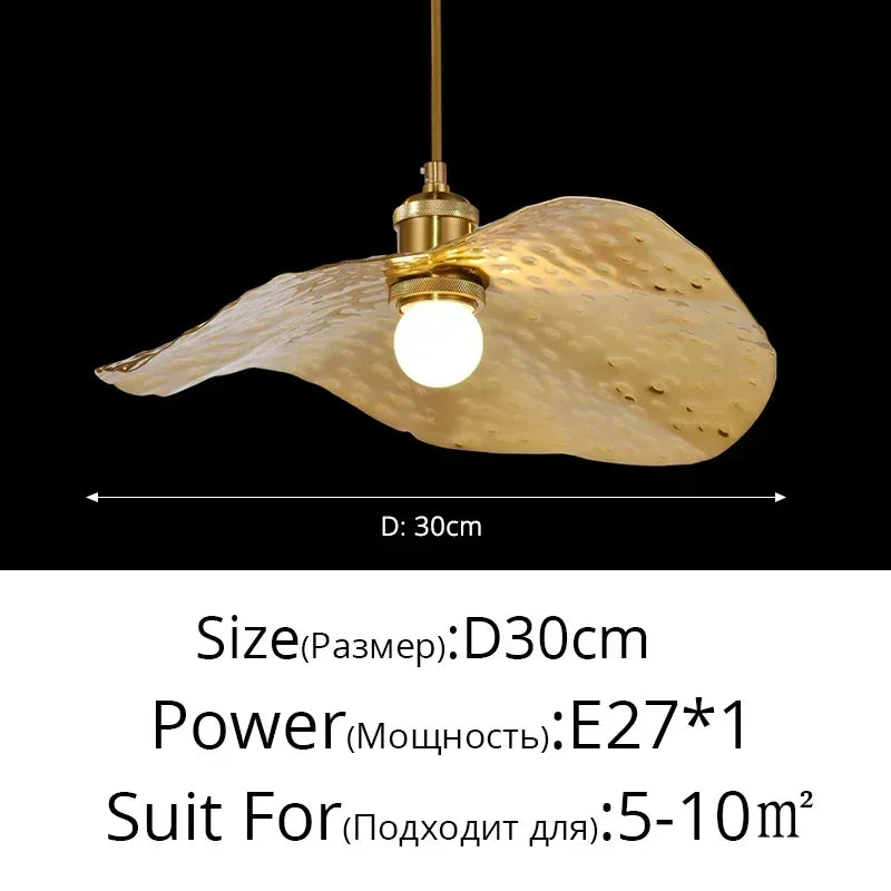 New Chinese Lotus Leaf Chandelier Zen Tea Table Hot Pot Kitchen Retro Creative Light Luxury Staircase Bar Decorative Lighting