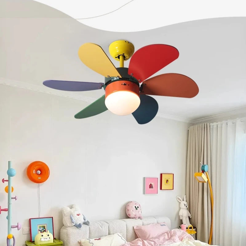 Nordic Fan Light Simple Bedroom Ceiling With Light Fan Modern Family  Children's Room Low Floor Restaurant Ceiling Fan Light