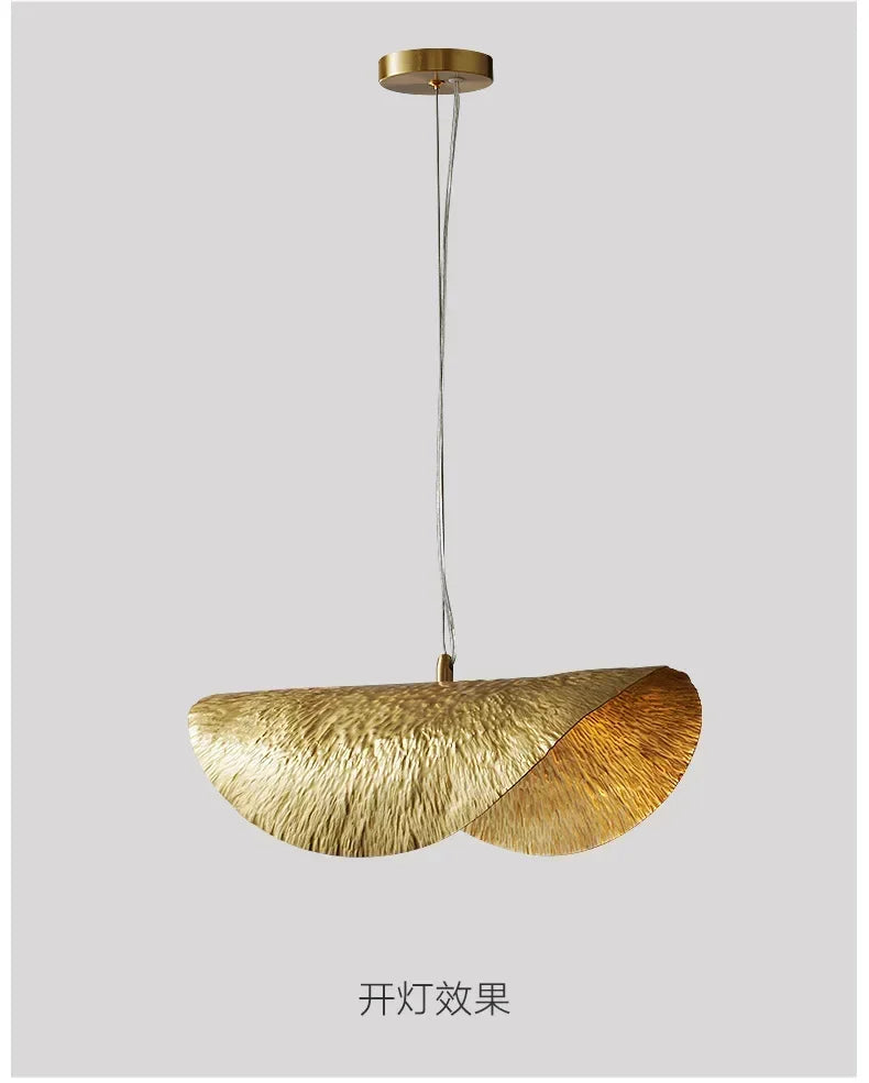 New Chinese Lotus Leaf Chandelier Zen Tea Table Hot Pot Kitchen Retro Creative Light Luxury Staircase Bar Decorative Lighting