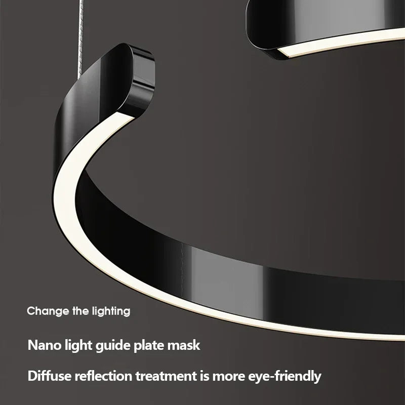 Modern Salon Design Ring Ceiling Chandelier Eye Protecting LED Lamp Bedroom Dining Room Study Pendant Lighting Fixture